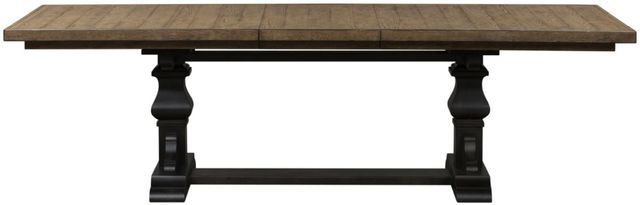 Liberty Furniture Harvest Home 6-Piece Barley Brown/Chalkboard Trestle Table Set-2