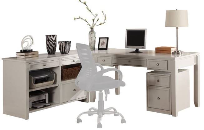 Parker House® Boca 3-Piece Cottage White L-Shaped Office