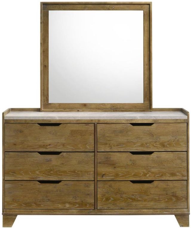 Coaster® Henderson Medium Oak Dresser and Mirror-1