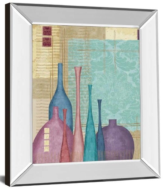 Classy Art Raku I by Linda Wood Mirror Framed Wall Art-0