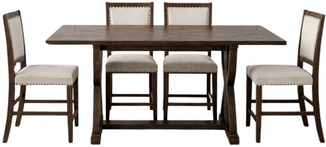 Jofran Inc. Fairview 5-Piece Beige/Oak Counter Dining Set-0