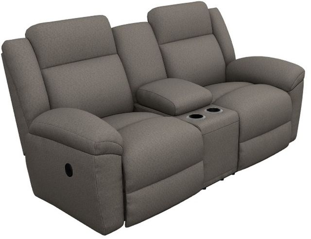 La-Z-Boy® Joel Pewter Manual Reclining Loveseat with Console-1