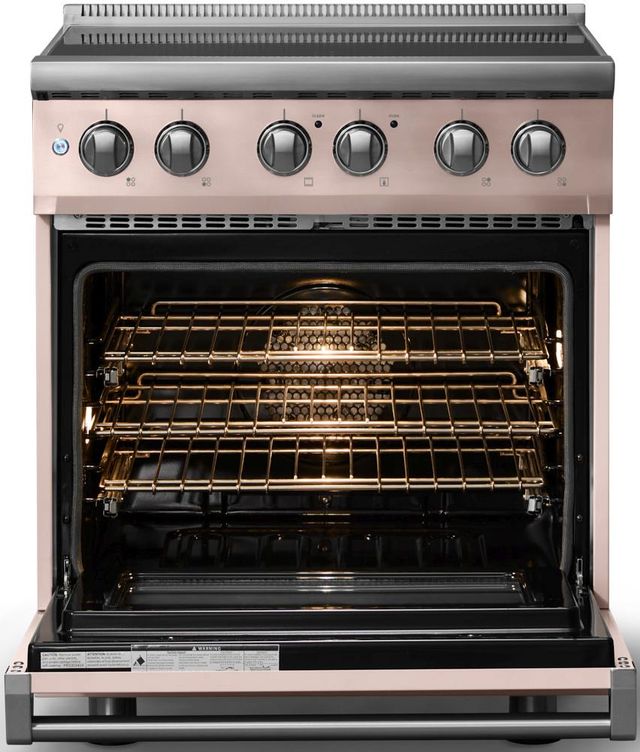 Viking® 5 Series 30" Blush Pro Style Induction Range with Polished Chrome Trim-1