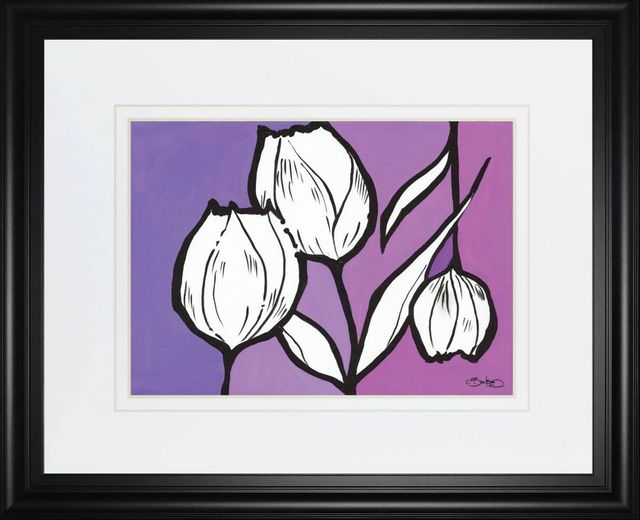 Classy Art Flowers in Unity Purple by David Bromstad Wall Art-0