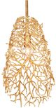 Currey & Company Sea Fan Gold Gilt Pendant Lighting-2