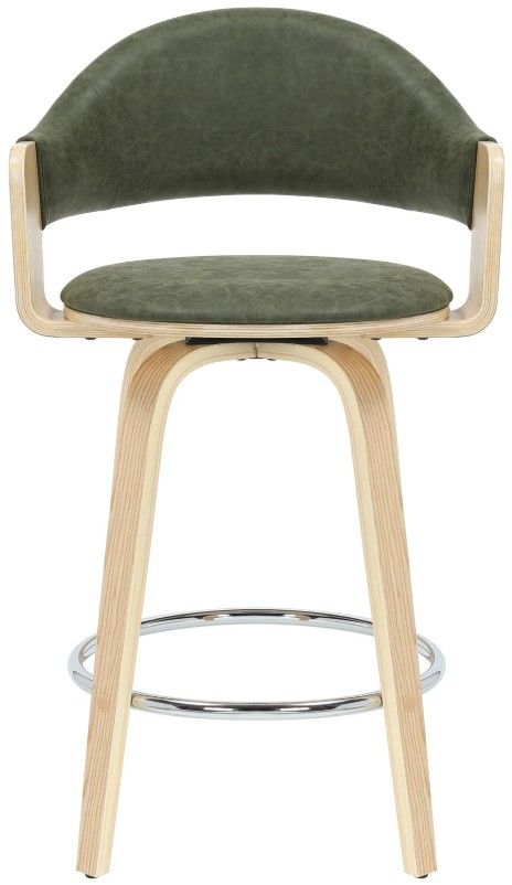 Armen Living Daxton Oak/Vintage Green Counter Stool-2