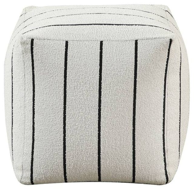 Homelegance® Easley Black/Off-White Square Pouf-2