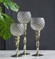 A & B Home Rizzo 3-Piece Gold Candle Holders Set-3