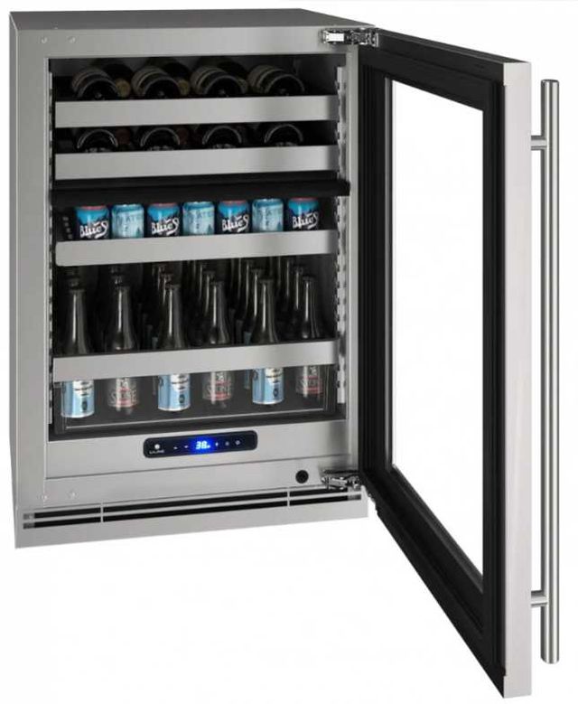 U-Line® Stainless Steel 24" Dual Zone Beverage Center-2