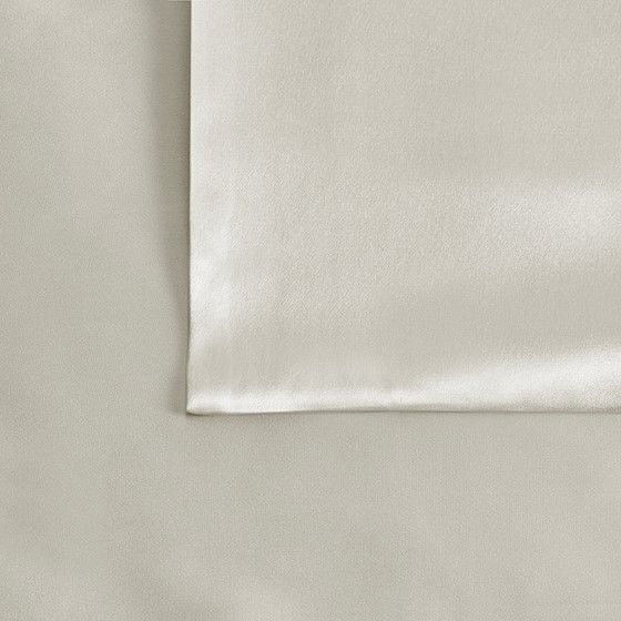 Olliix by Madison Park Silk 100% Ivory Standard Mulberry Single Pillow Case-1