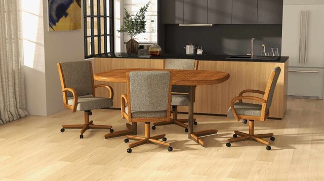 Chromcraft Customizable Camryn Swivel Tilt Caster Casual Dining Chair-1