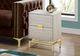 Monarch Specialties Inc. Beige Marble 24"H Two Drawers Accent Table with Gold Metal Base-1