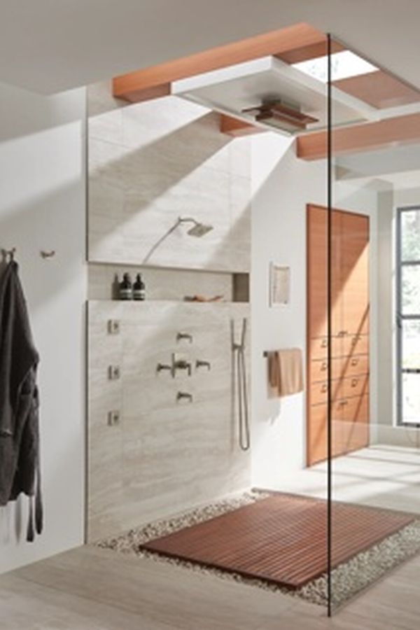 Brizo Frank Lloyd Wright® Brilliance® Luxe Nickel®/Wood Single-Function Raincan Shower Head with Integrated Lighting-3