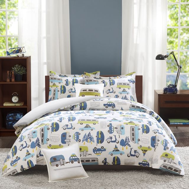 Olliix by INK+IVY Kids Road Trip Multi Twin Comforter Set-0