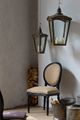 A & B Home Coach House 2-Piece Brown/Clear Lantern Set-3