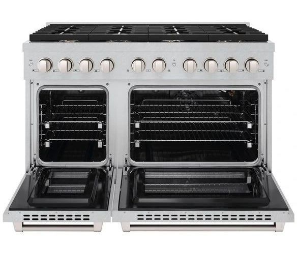 ZLINE 48" Satin Stainless Steel Pro Style Gas Range with 8 Brass Burners-1