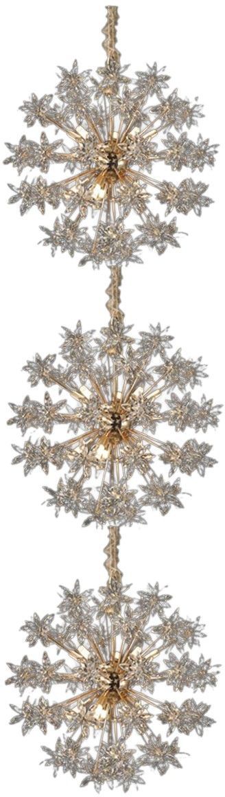 Michael Amini® Stacked Bouquet 3-Piece Gold 30-Light Chandelier-0