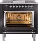 Ilve® Nostalgie II Series 36" Glossy Black Pro Style Dual Fuel Range-4
