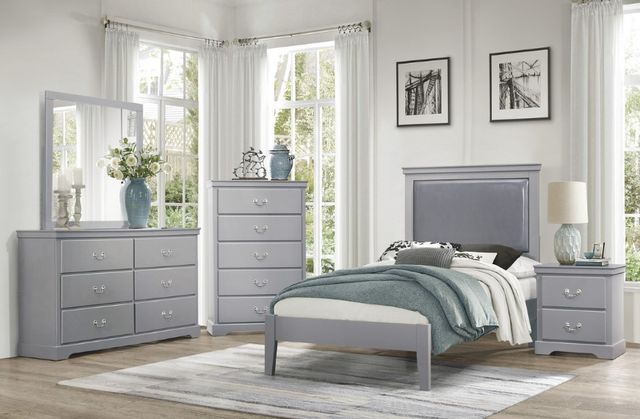 Homelegance® Seabright Gray Twin Youth Panel Bed-1