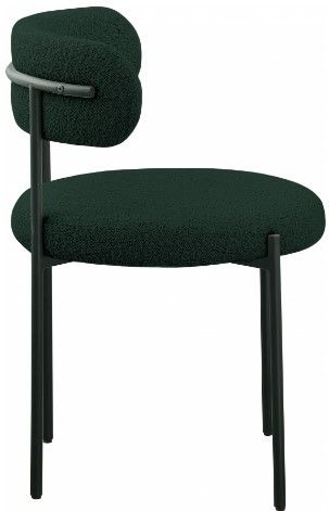 Meridian Furniture Beacon Green/Black Boucle Upholstered Dining Chair-3