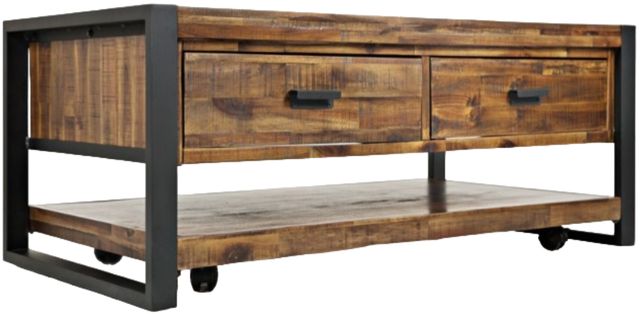 Jofran Inc. Loftworks Black/Brown 2-Drawer Coffee Table -0