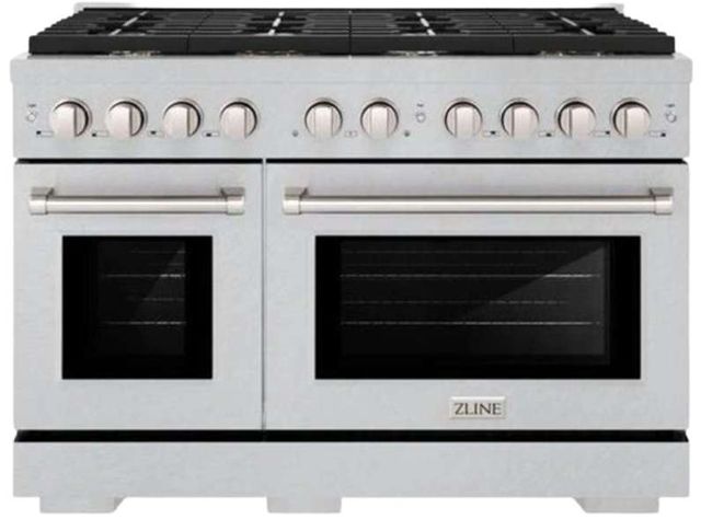 ZLINE 48" Satin Stainless Steel Pro Style Gas Range with 8 Brass Burners-0