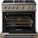 Viking® 5 Series 36" Nantucket Pro Style Gas (NG) Range with Brushed Brass Trim-1