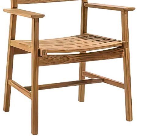 YHD Kelvin Brown Wooden Outdoor Dining Arm Chair-1