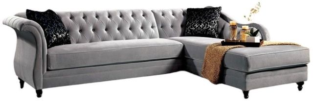 Furniture of America® Rotterdam 2-Piece Warm Gray Right-Arm Facing Sectional and Chaise-0