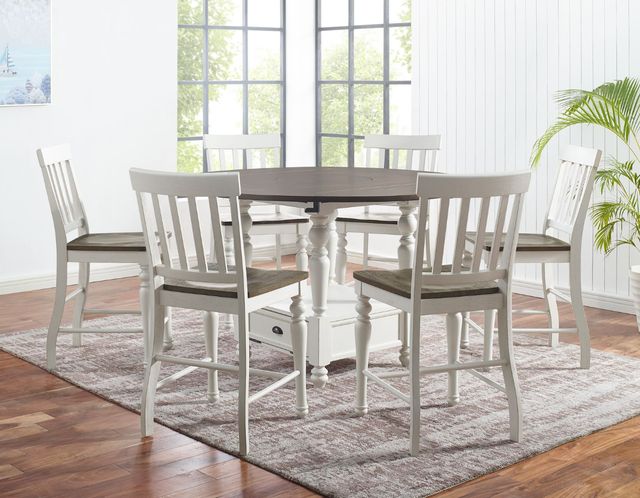 Steve Silver Co. Joanna 7-Piece Dark Oak/Ivory Counter Table Set-1