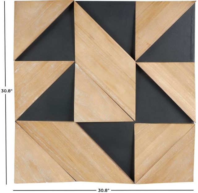 Deco Marche Brown Triangle Wall Decor with Black Backing-3
