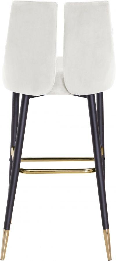 Meridian Furniture Sleek Cream Velvet Bar Stool-3