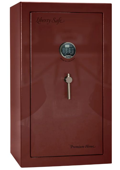 Liberty Safe Premium Home Burgundy Gloss/Black Chrome 12 Gun Safe-0