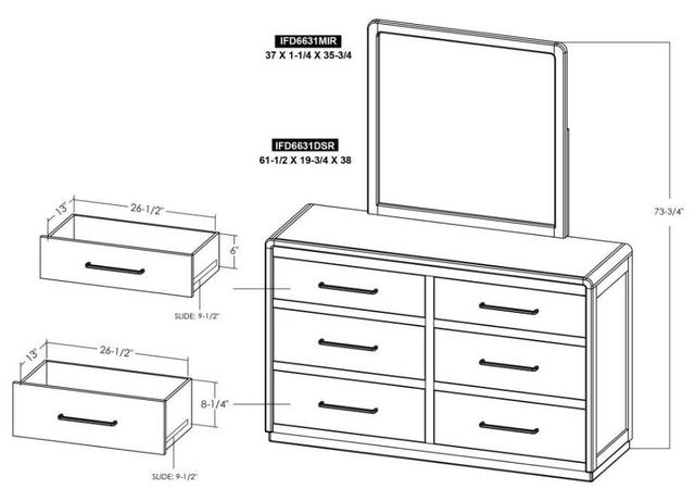 International Furniture Direct Dark Mezquite Black Dresser-2