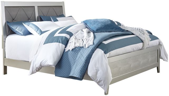 Signature Design by Ashley® Olivet 3-Piece Silver Queen Panel Bed Set-1
