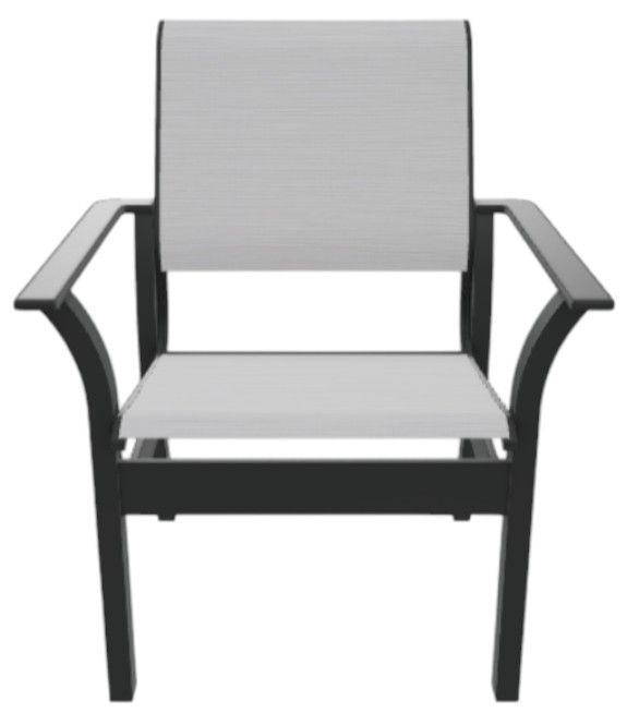 Telescope Casual Leeward Abalone/Graphite Fabric/Polymer Outdoor MGP Sling Stacking Cafe Chair-1