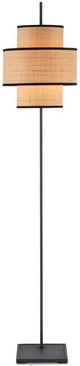 Currey & Company Marabout Blacksmith/Natural Floor Lamp-2