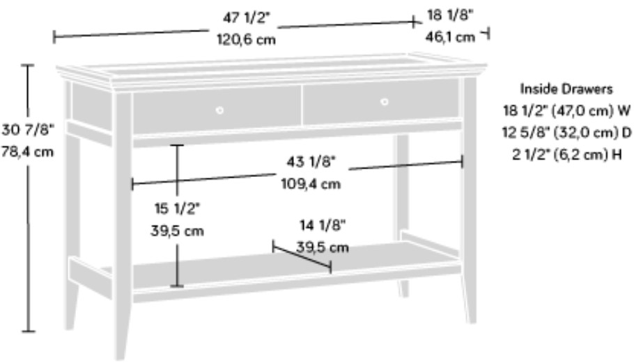 journal standard Furniture　GUIDEL 1DOOR 3001-85001 Hooker Furniture Four-drawer Thin Console - Drift