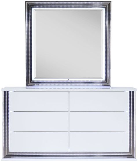 Global Furniture USA Ylime Smooth White Mirror-2