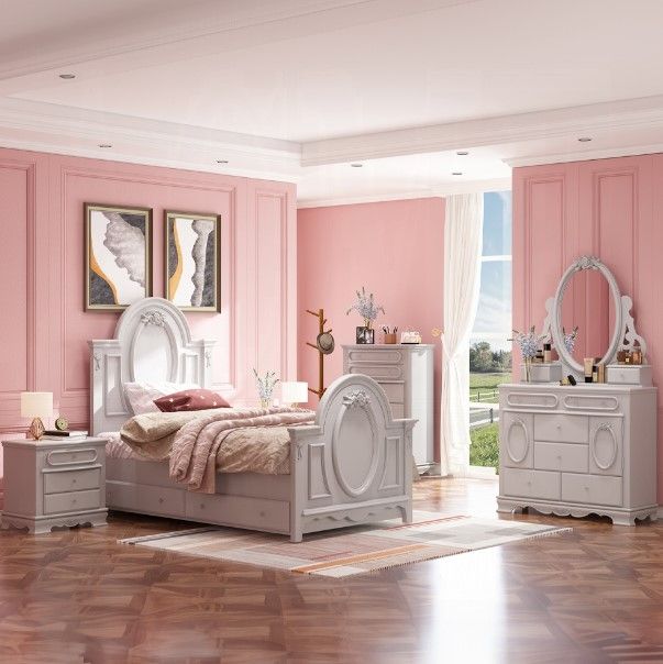 ACME Furniture Flora Gray Youth Twin Panel Bed-1
