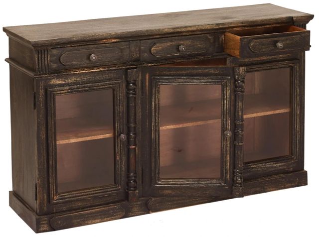 Jaipur Furniture Tulloch Distressed Black Sideboard-0