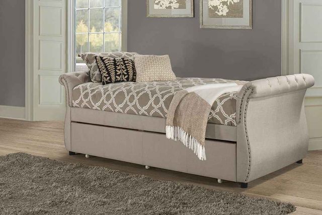 HH2 Home Hunter Linen Sandstone Twin Youth Daybed with Trundle-0