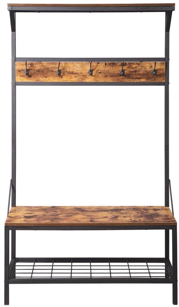Signature Design by Ashley® Bevinfield Antique Brown Hall Tree with Storage Bench-4
