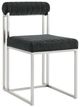 Armen Living Anastasia 2-Piece Brushed Stainless Steel/Charcoal Upholstered Dining Side Chair Set-1