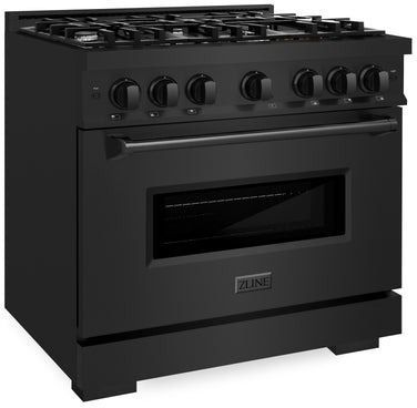 ZLINE Classic 36" Black Stainless Steel Pro Style Gas Range -2