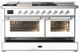 Ilve® Majestic III 60" White Pro Style Dual Fuel Natural Gas Range with French Top and Chrome Trim-2