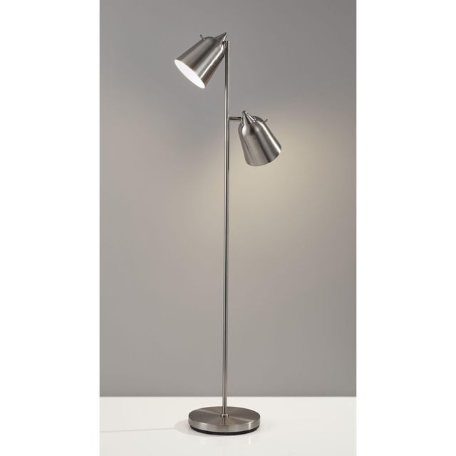 Adesso® Malcolm Brushed Steel Floor Lamp-2