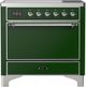 Ilve® Majestic III 36" Emerald Green Pro Style Induction Range with Solid Door and Chrome Trim-0