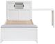 Homelegance® Sloane White Twin Youth Bookcase Platform Bed with Hidden Desk, Stool and Storage Bench-3