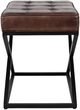 Jofran Inc. Global Archive Hogan Black/Dark Sienna Leather Ottoman-3